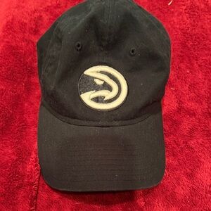 Atlanta Hawks  Black Cap with White Embroidered Logo Adjustable